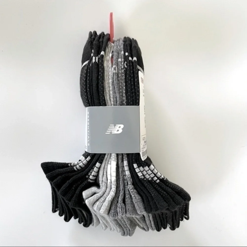New Balance women’s low cut socks black gray white 10 pack size 4-10
